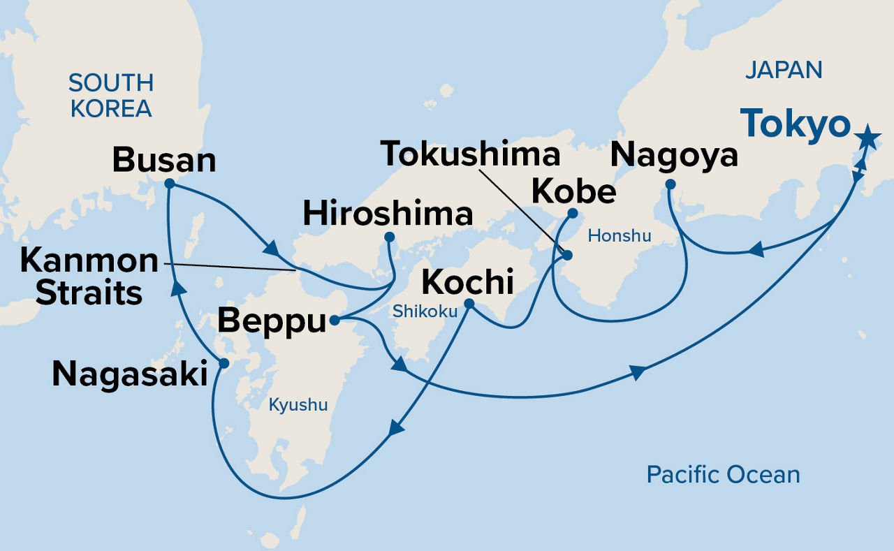 Japan Explorer Cherry Blossoms — Itinerary Map