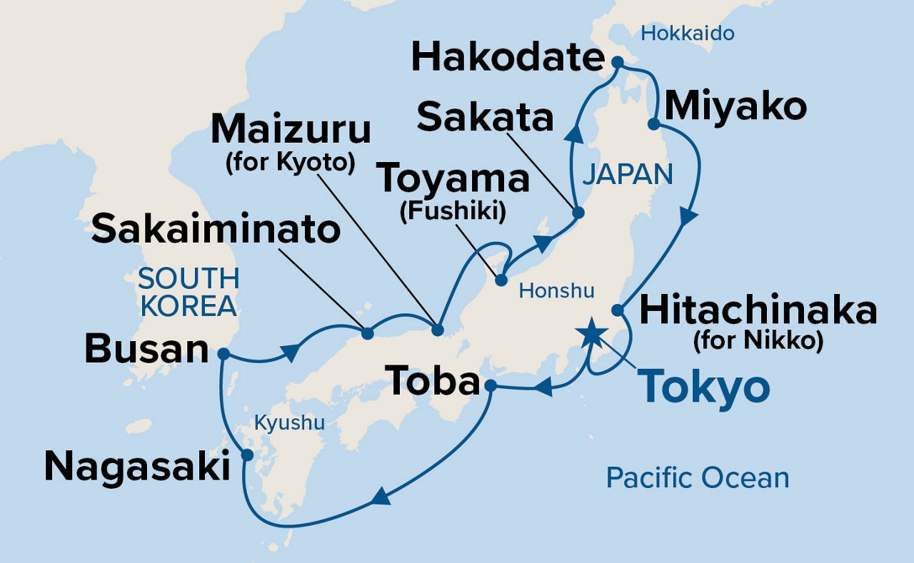 Circle Japan Cherry Blossoms — Itinerary Map