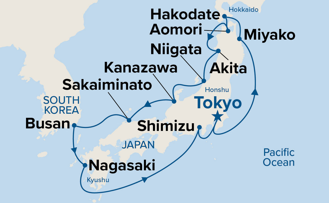 Circle Japan Cherry Blossoms — Itinerary Map
