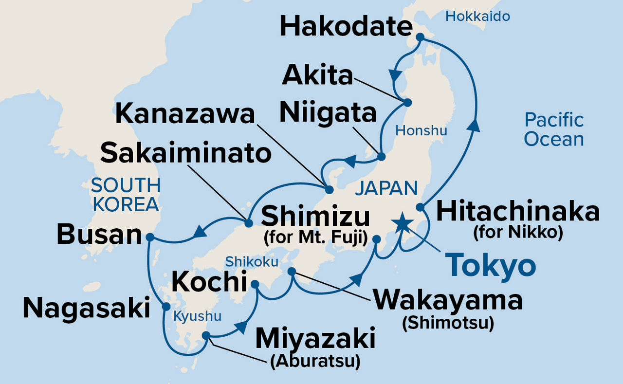 Circle Japan with Fall Foliage — Itinerary Map