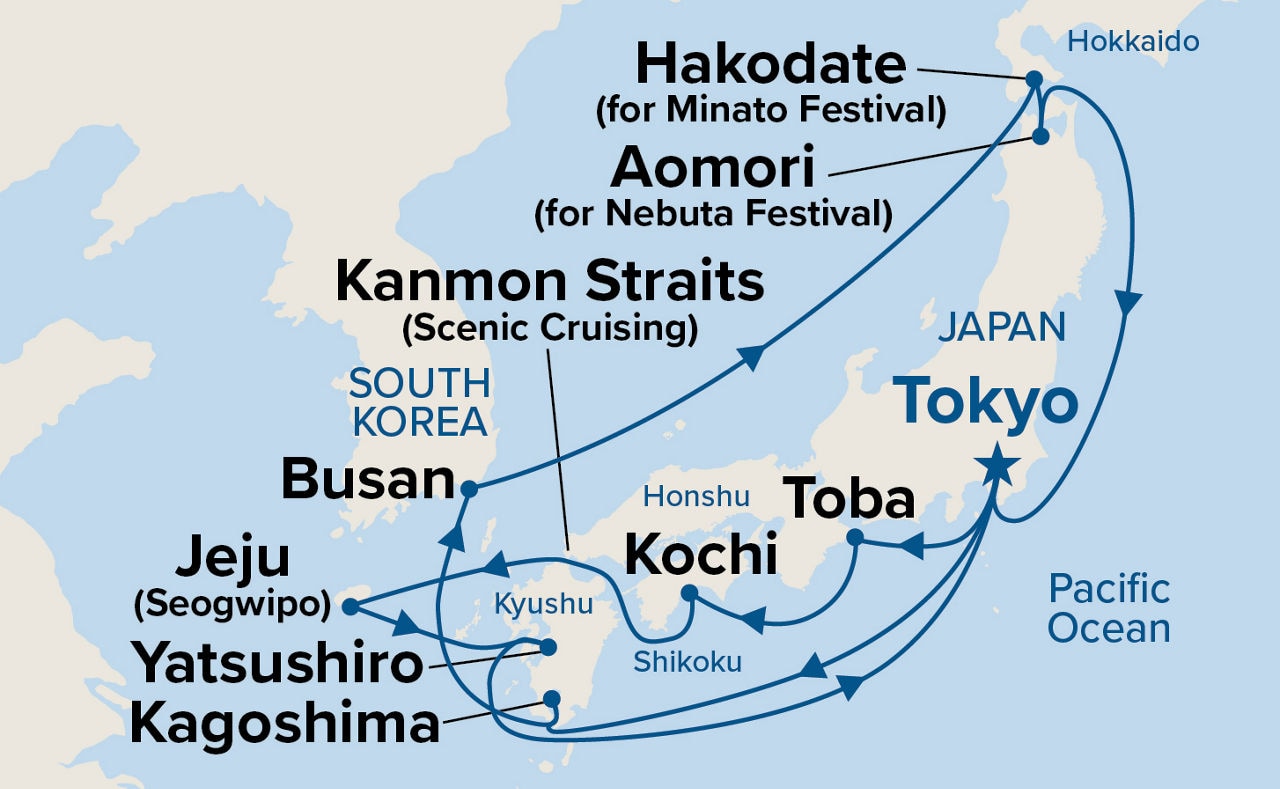 Grand Circle Japan with Summer Festivals — Itinerary Map