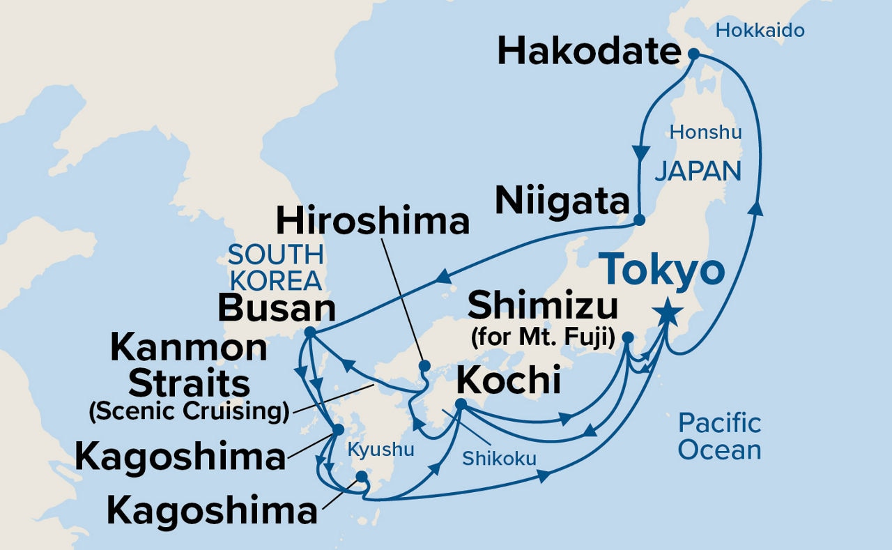Grand Circle Japan — Itinerary Map