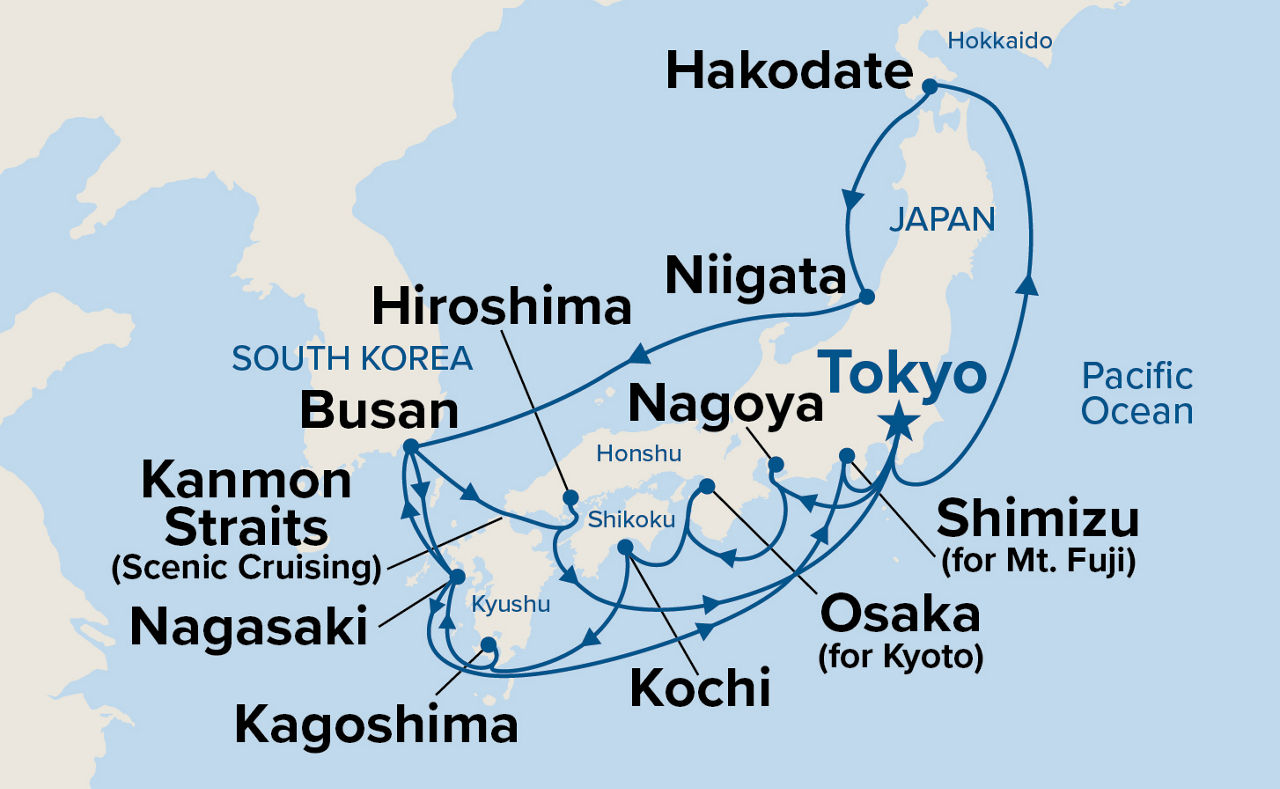Grand Circle Japan — Itinerary Map