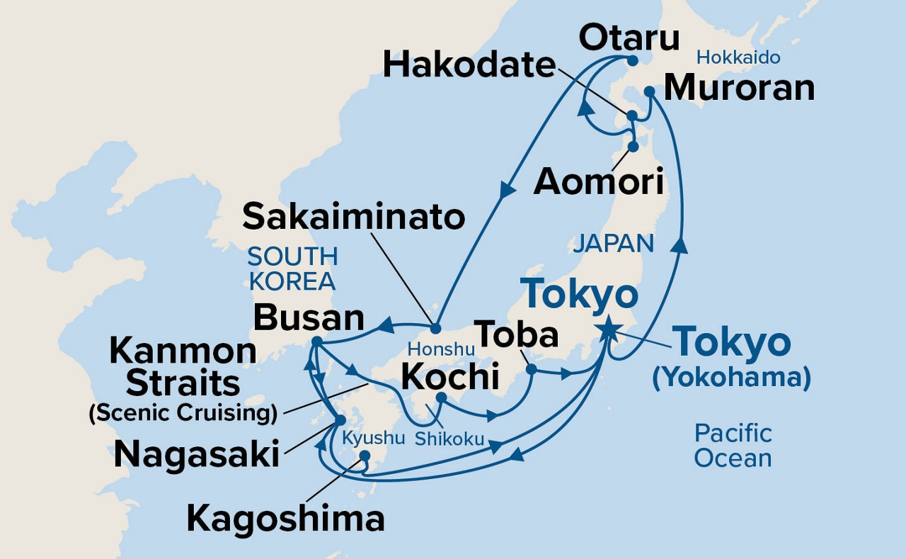 Grand Japan Cherry Blossoms — Itinerary Map