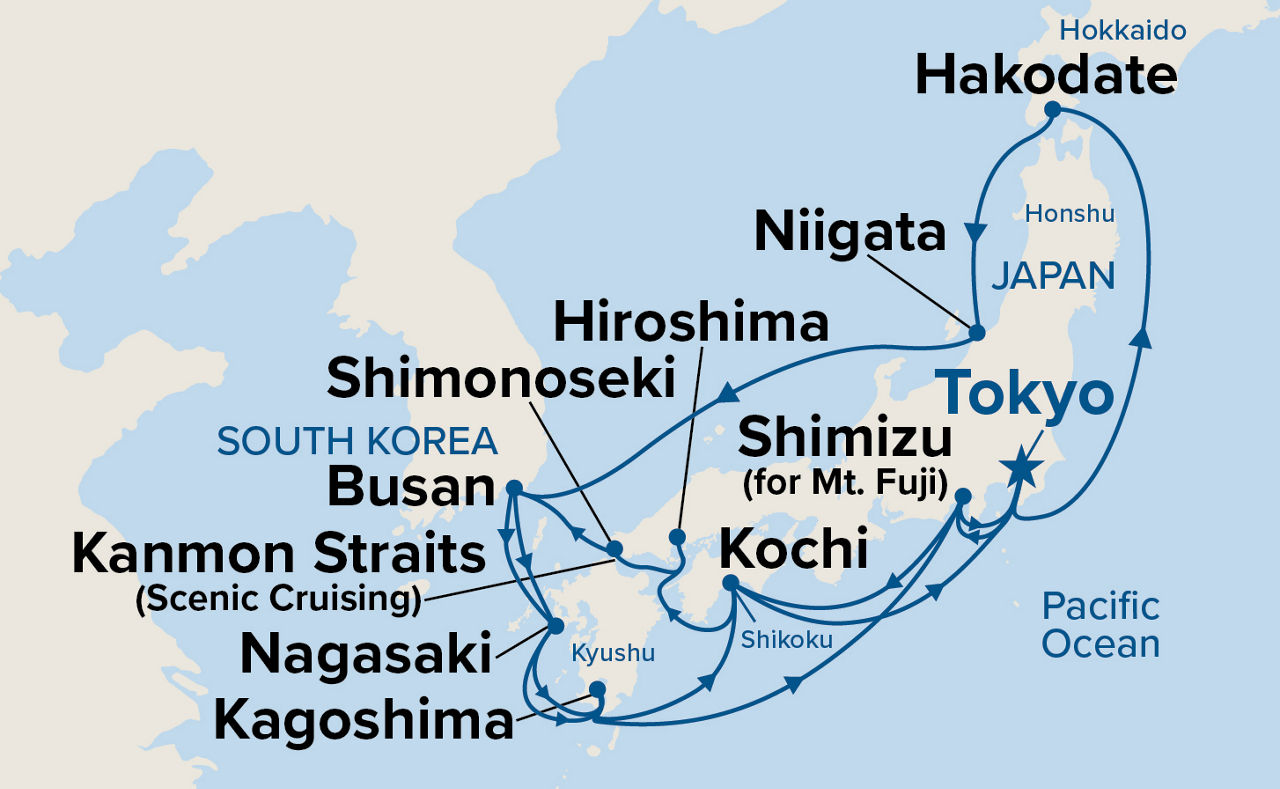 Grand Circle Japan — Itinerary Map