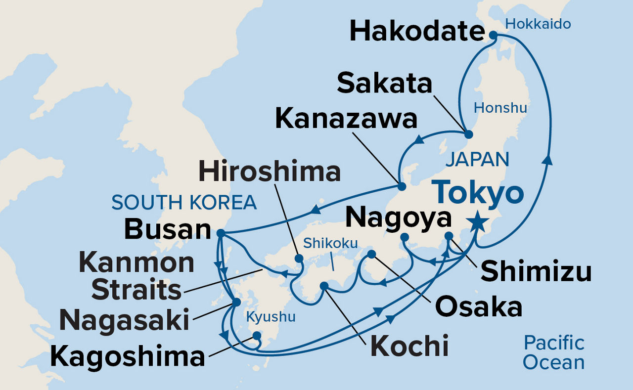 Grand Circle Japan — Itinerary Map