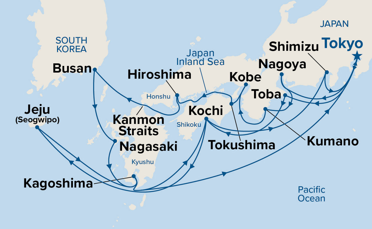 Grand Japan with Kumano Fireworks — Itinerary Map