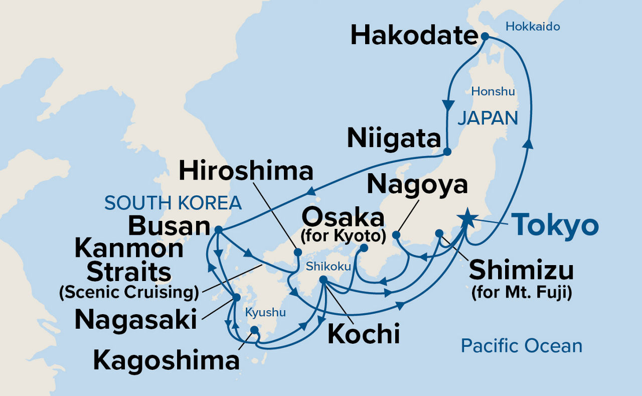 Grand Circle Japan — Itinerary Map