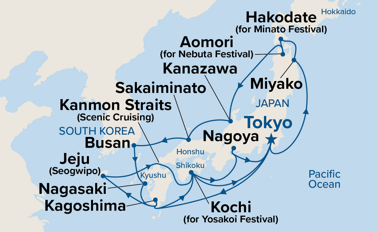 Grand Circle Japan with Summer Festivals — Itinerary Map