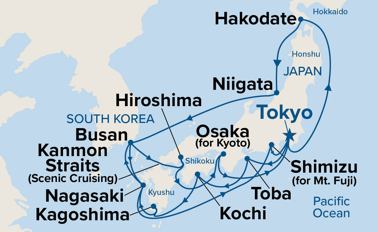 Grand Circle Japan — Itinerary Map