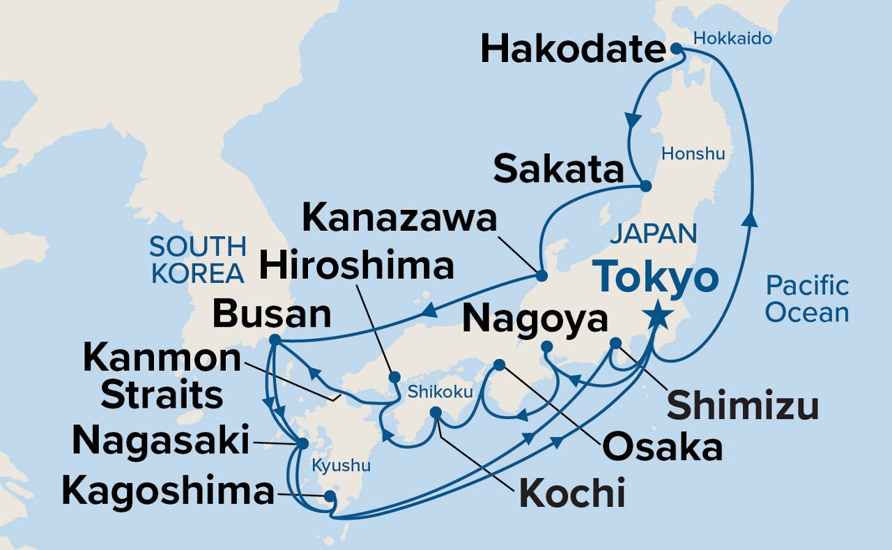 Grand Circle Japan — Itinerary Map