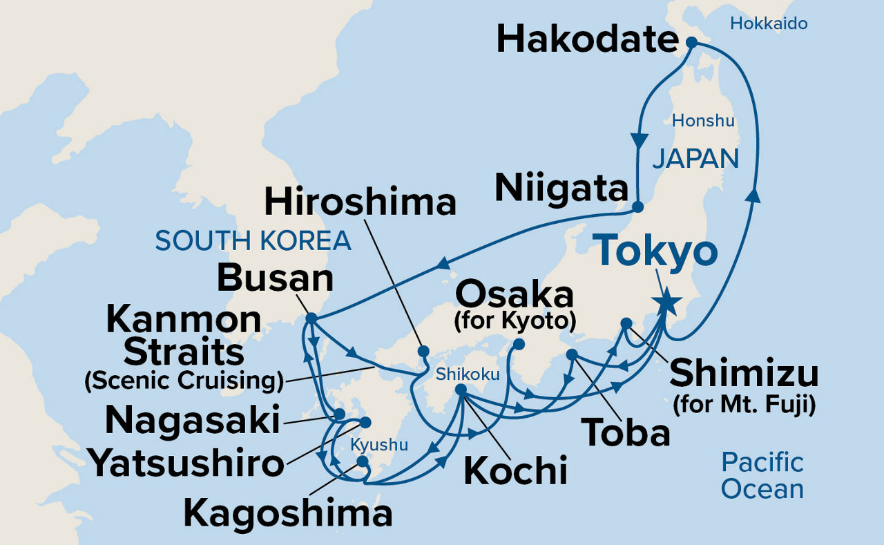 Grand Circle Japan — Itinerary Map