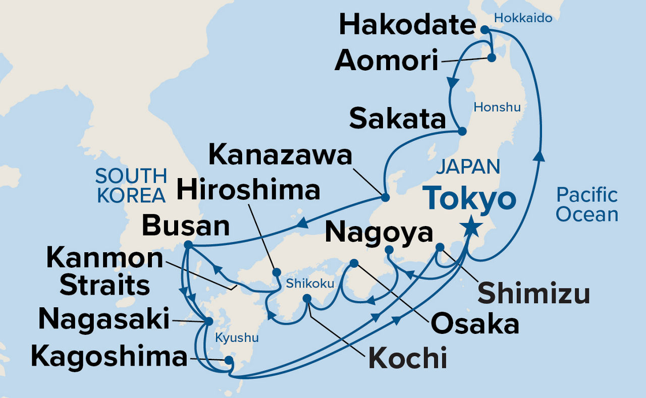 Grand Circle Japan — Itinerary Map