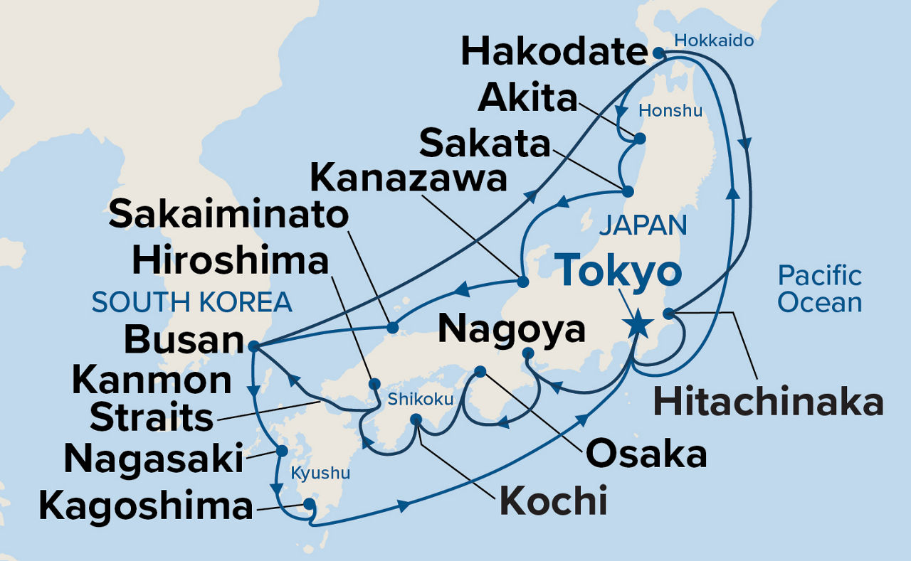 Grand Circle Japan with Summer Festivals — Itinerary Map