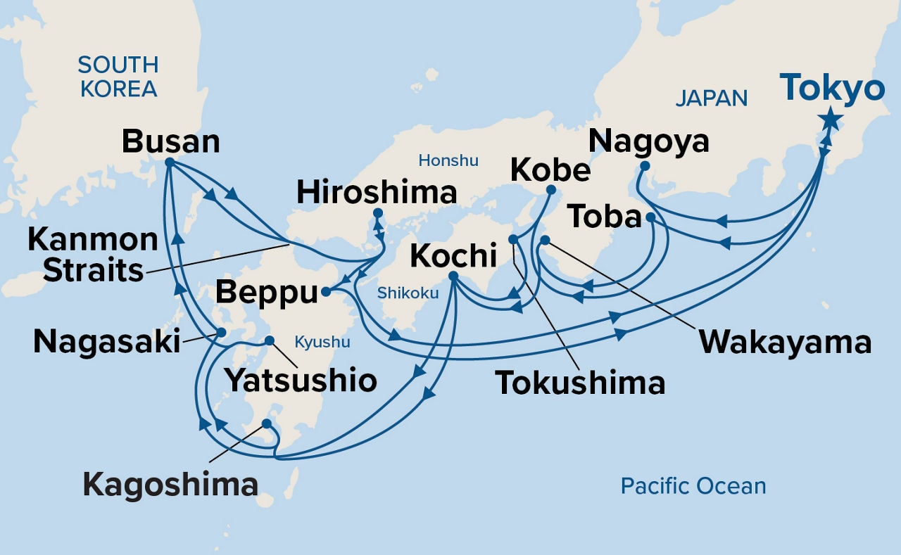 Grand Japan Cherry Blossoms — Itinerary Map