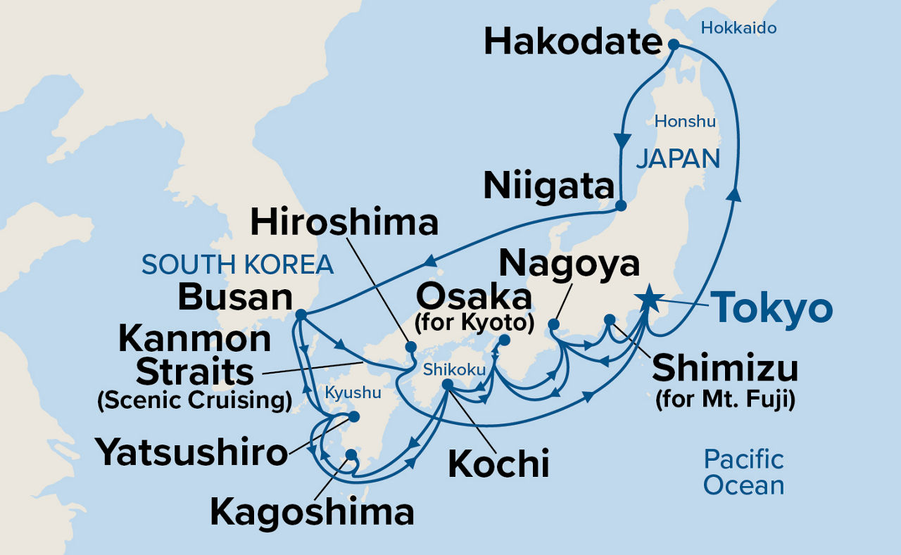 Grand Circle Japan — Itinerary Map