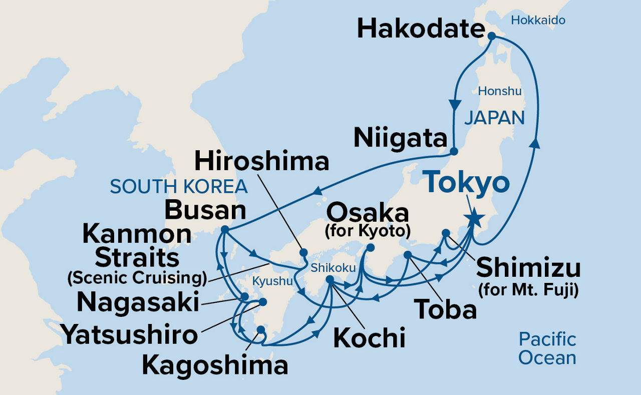 Grand Circle Japan — Itinerary Map