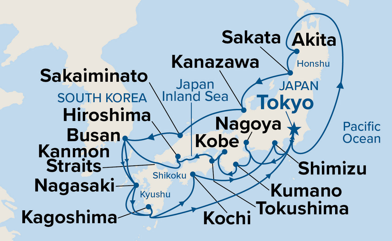 Grand Circle Japan with Summer Festivals & Kumano Fireworks — Itinerary Map