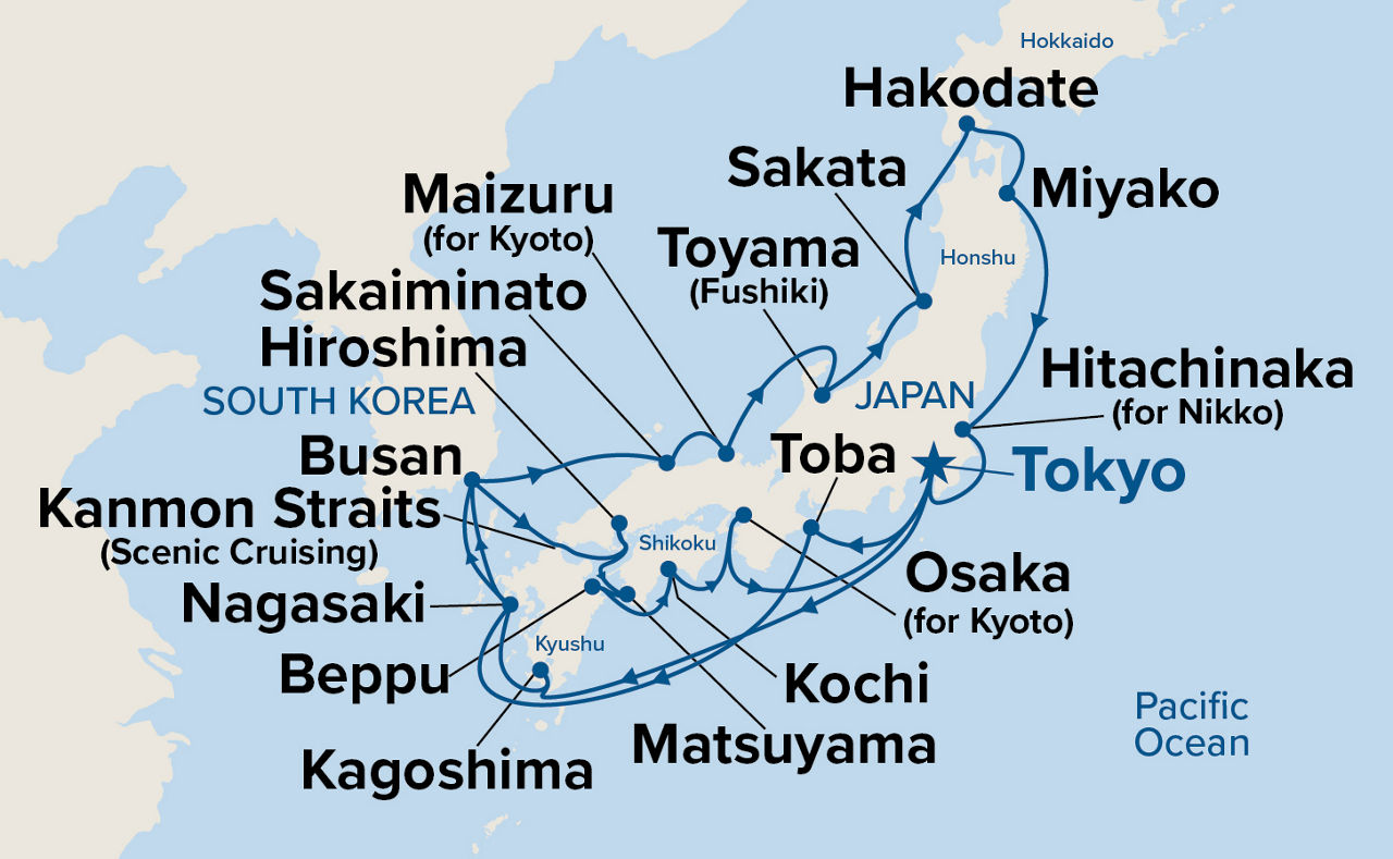 Grand Japan Cherry Blossoms — Itinerary Map