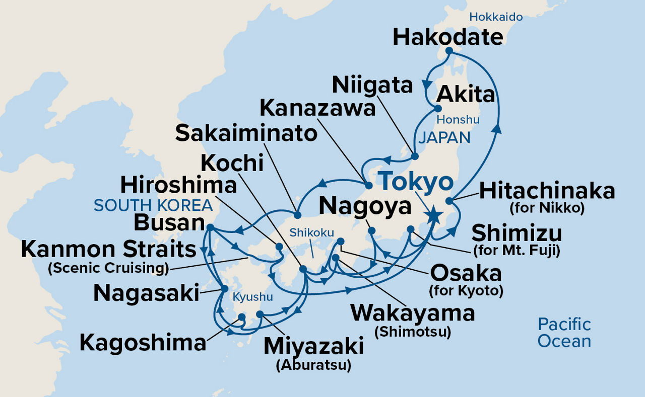Grand Circle Japan with Fall Foliage — Itinerary Map