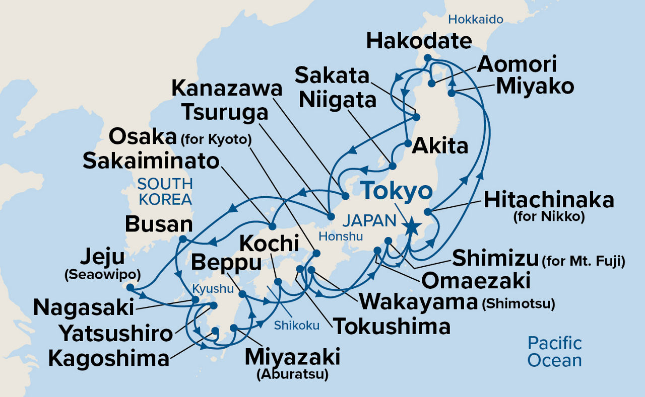 Grand Circle Japan with Fall Foliage — Itinerary Map
