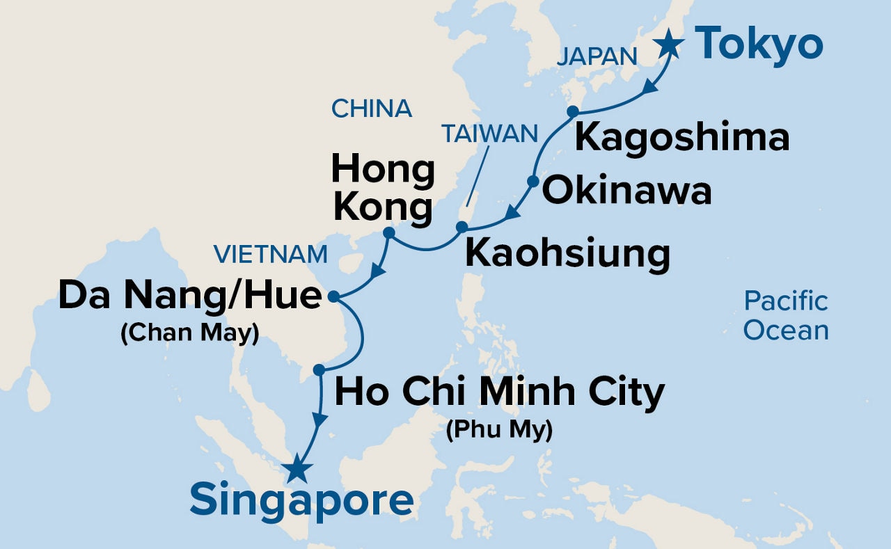 Southeast Asia & Japan — Itinerary Map