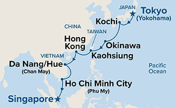 Southeast Asia & Japan — Itinerary Map