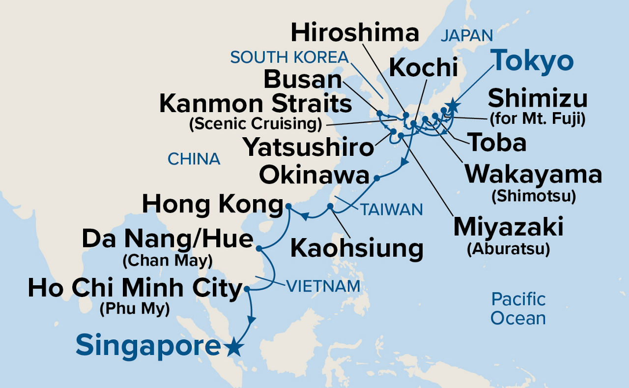 Japan & Southeast Asia Grand Adventure — Itinerary Map