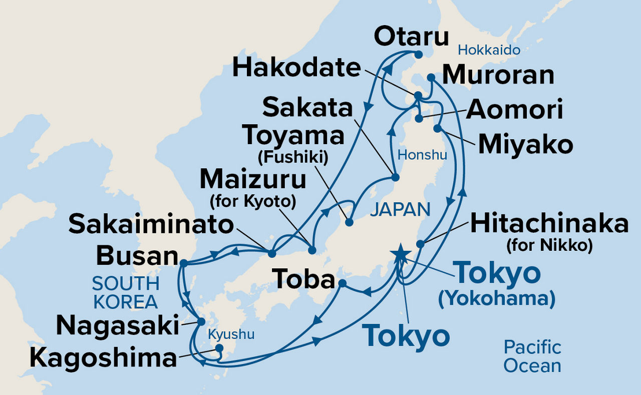Grand Japan Cherry Blossoms — Itinerary Map