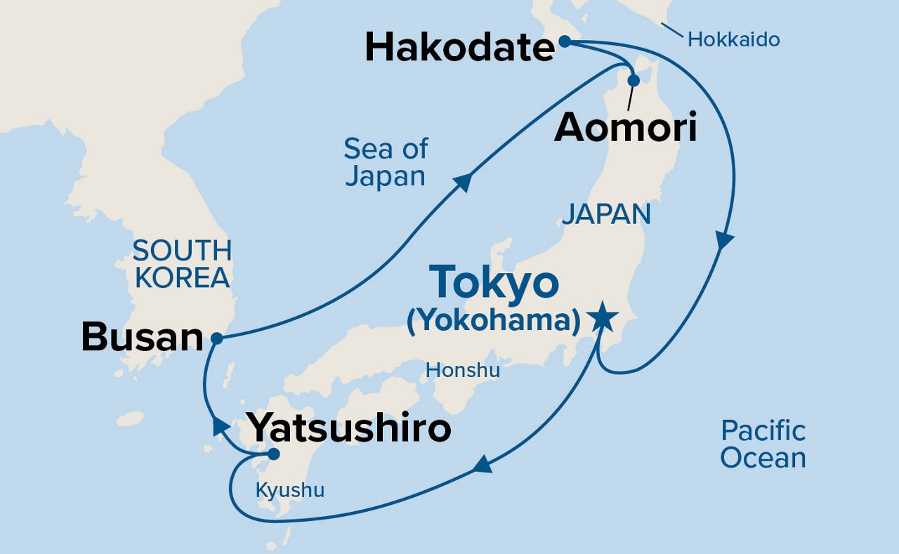 Sea of Japan with Nebuta & Summer Festivals — Itinerary Map