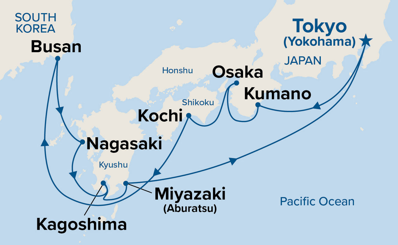 Japan Explorer with Kumano Fireworks — Itinerary Map
