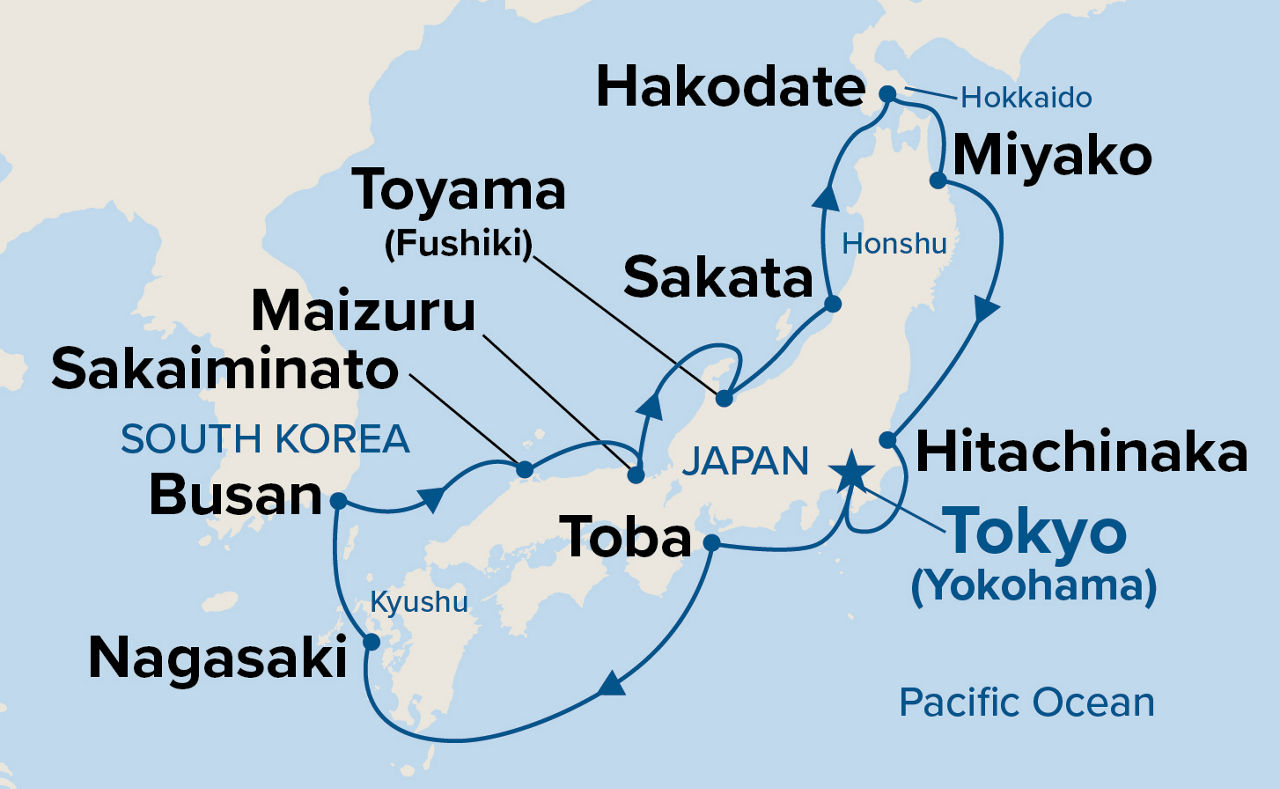 Circle Japan Cherry Blossoms — Itinerary Map