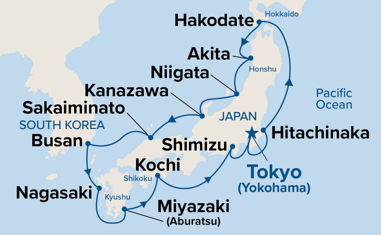 Grand Circle Japan with Fall Foliage — Itinerary Map