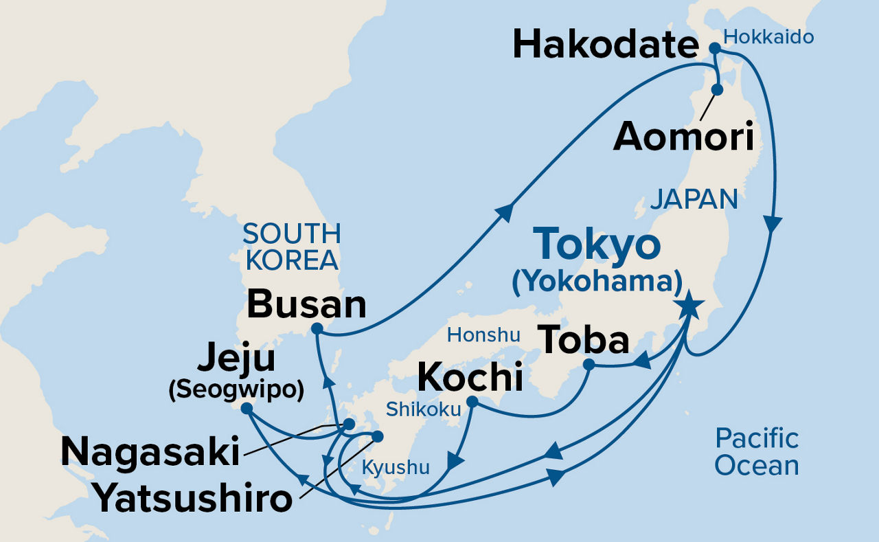 Grand Circle Japan with Nebuta & Summer Festivals — Itinerary Map