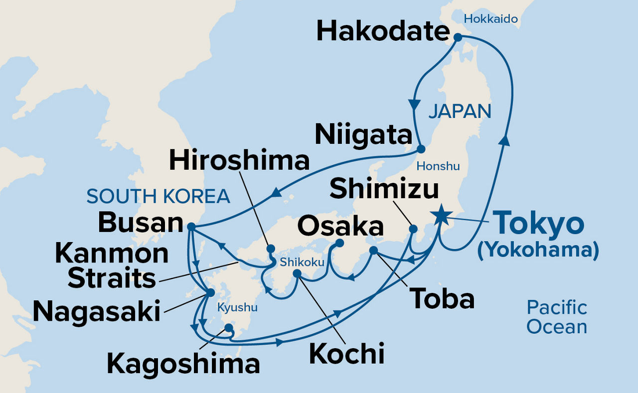Grand Circle Japan — Itinerary Map
