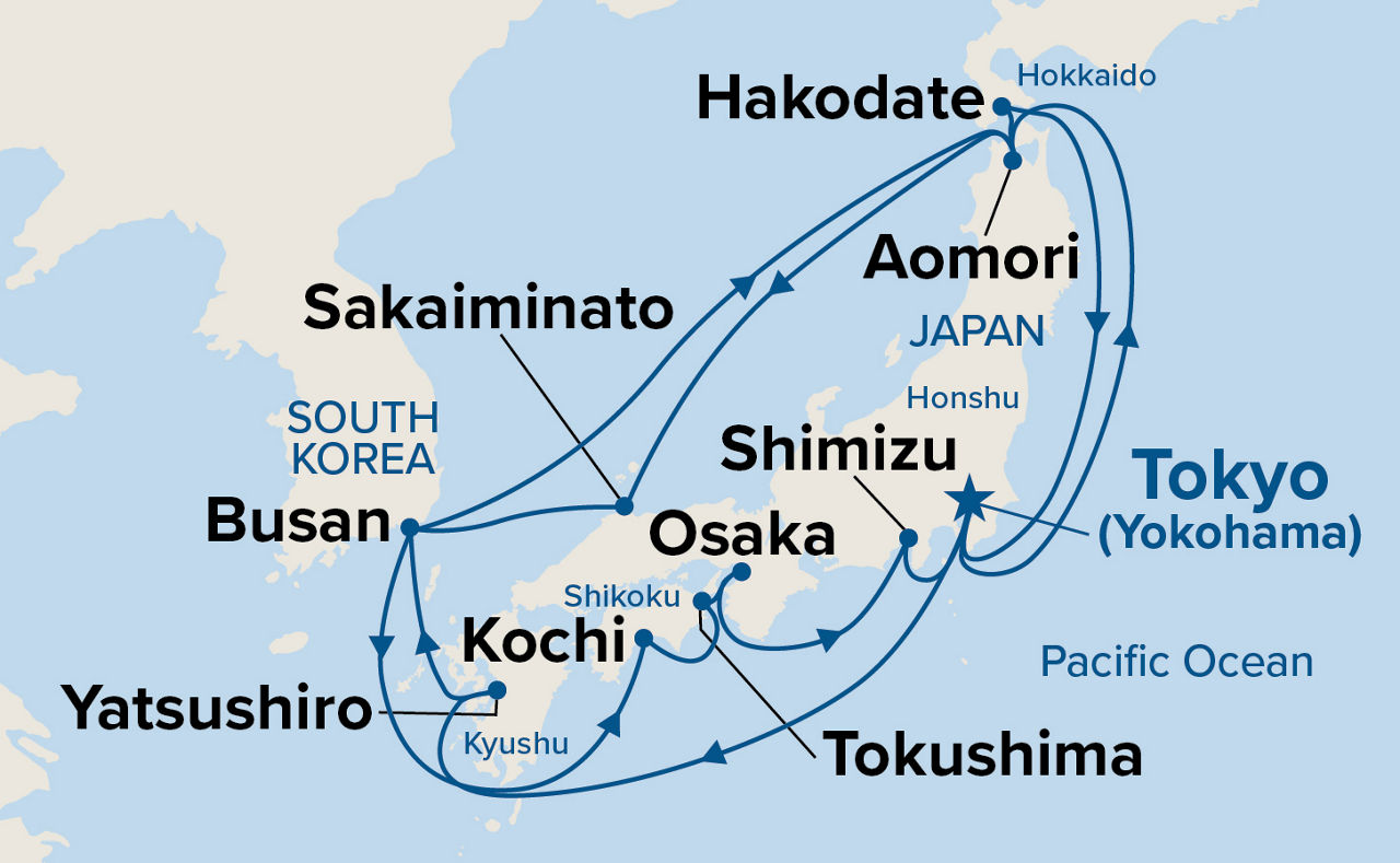 Grand Circle Japan with Nebuta & Summer Festivals — Itinerary Map