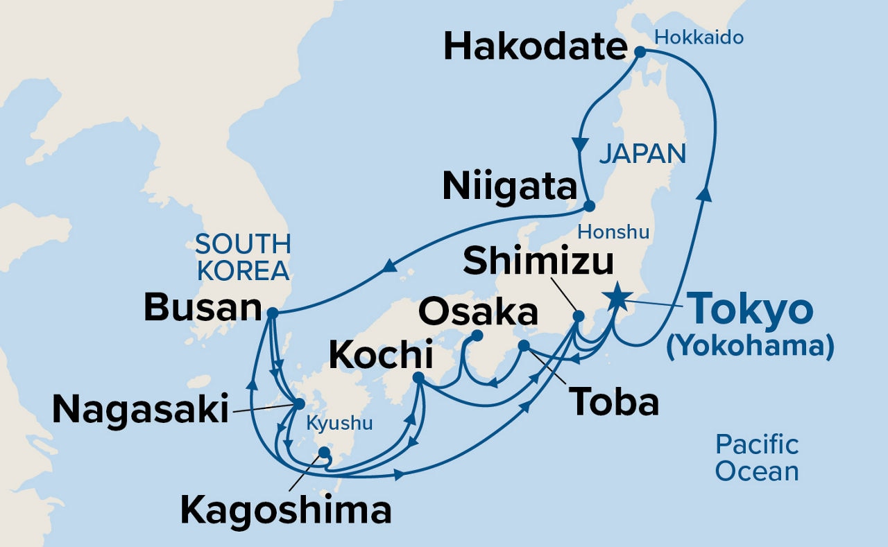 Grand Circle Japan — Itinerary Map