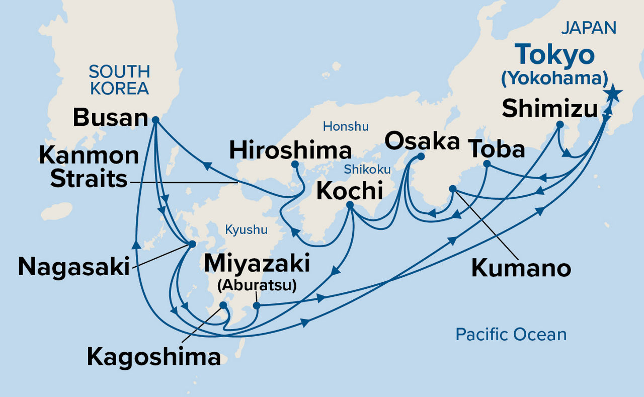 Grand Japan with Kumano Fireworks — Itinerary Map