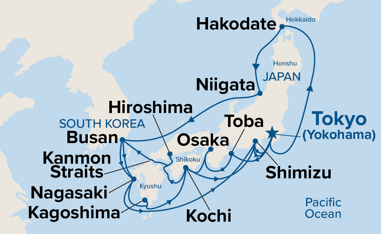 Grand Circle Japan — Itinerary Map