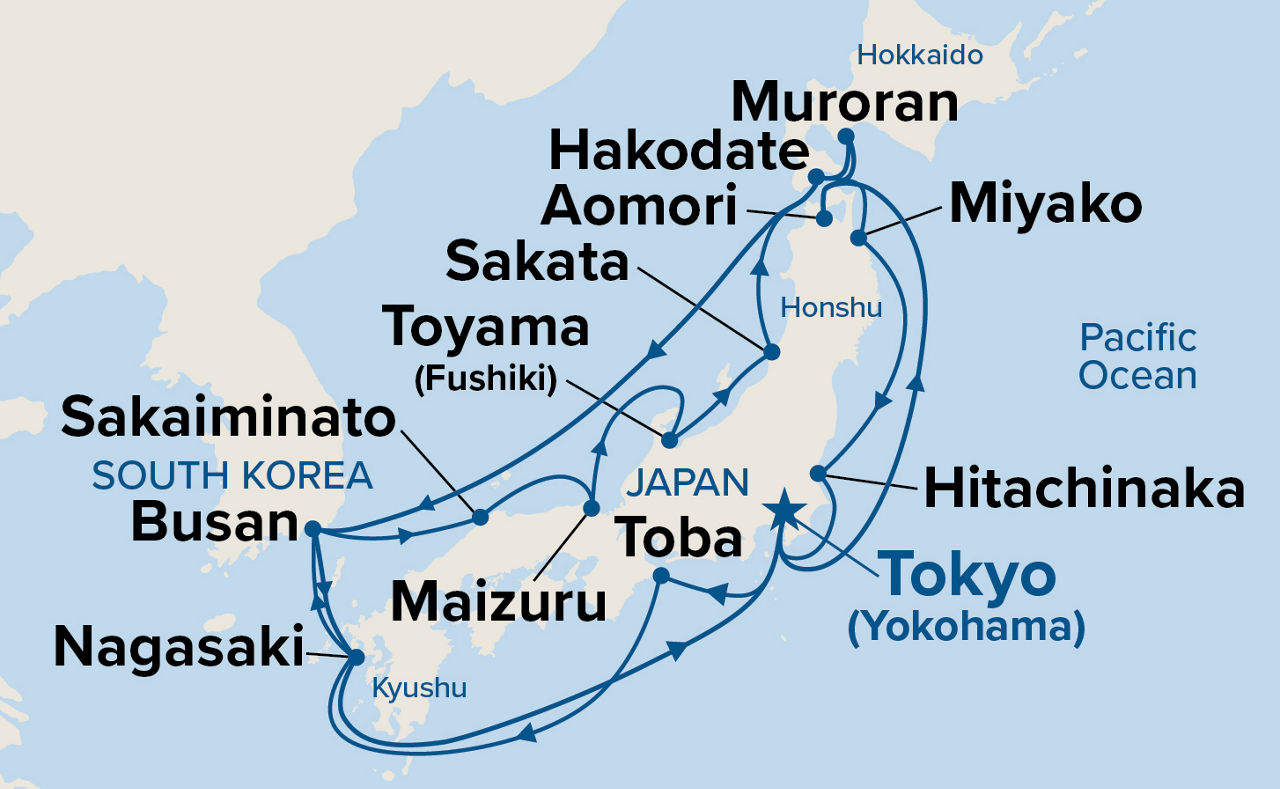 Grand Circle Japan Cherry Blossoms — Itinerary Map