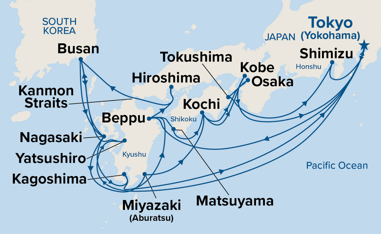 Grand Japan Cherry Blossoms — Itinerary Map