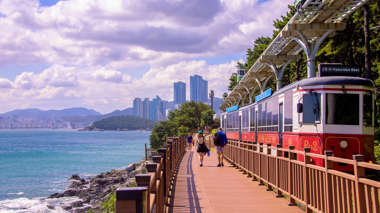 Haeundae Beach Train and Busan Panorama