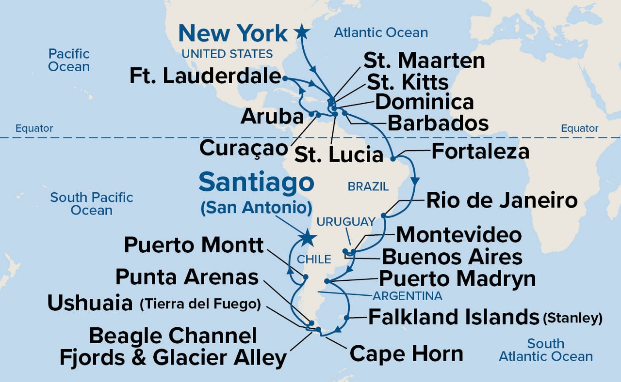 Brazilian & Cape Horn Grand Adventure — Itinerary Map