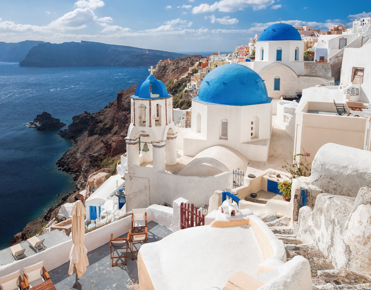 Beautiful Oia village on Santorini island in Greece