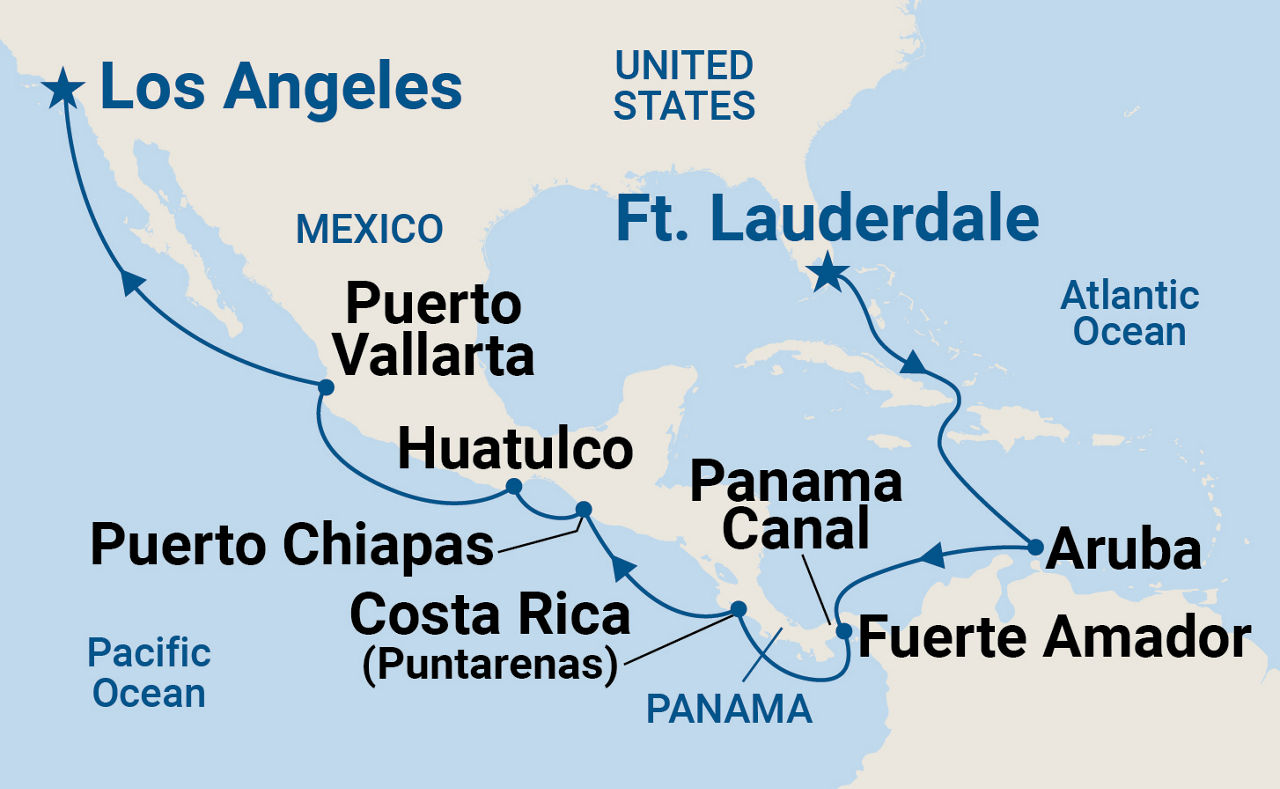 Panama Canal - Ocean to Ocean Holiday — Itinerary Map