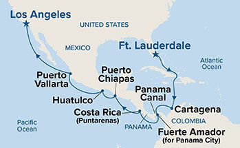 Panama Canal - Ocean to Ocean — Itinerary Map