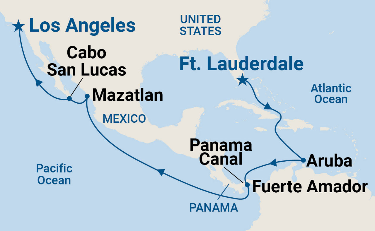Panama Canal - Ocean to Ocean — Itinerary Map