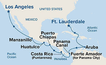 Panama Canal - Ocean to Ocean Holiday — Itinerary Map
