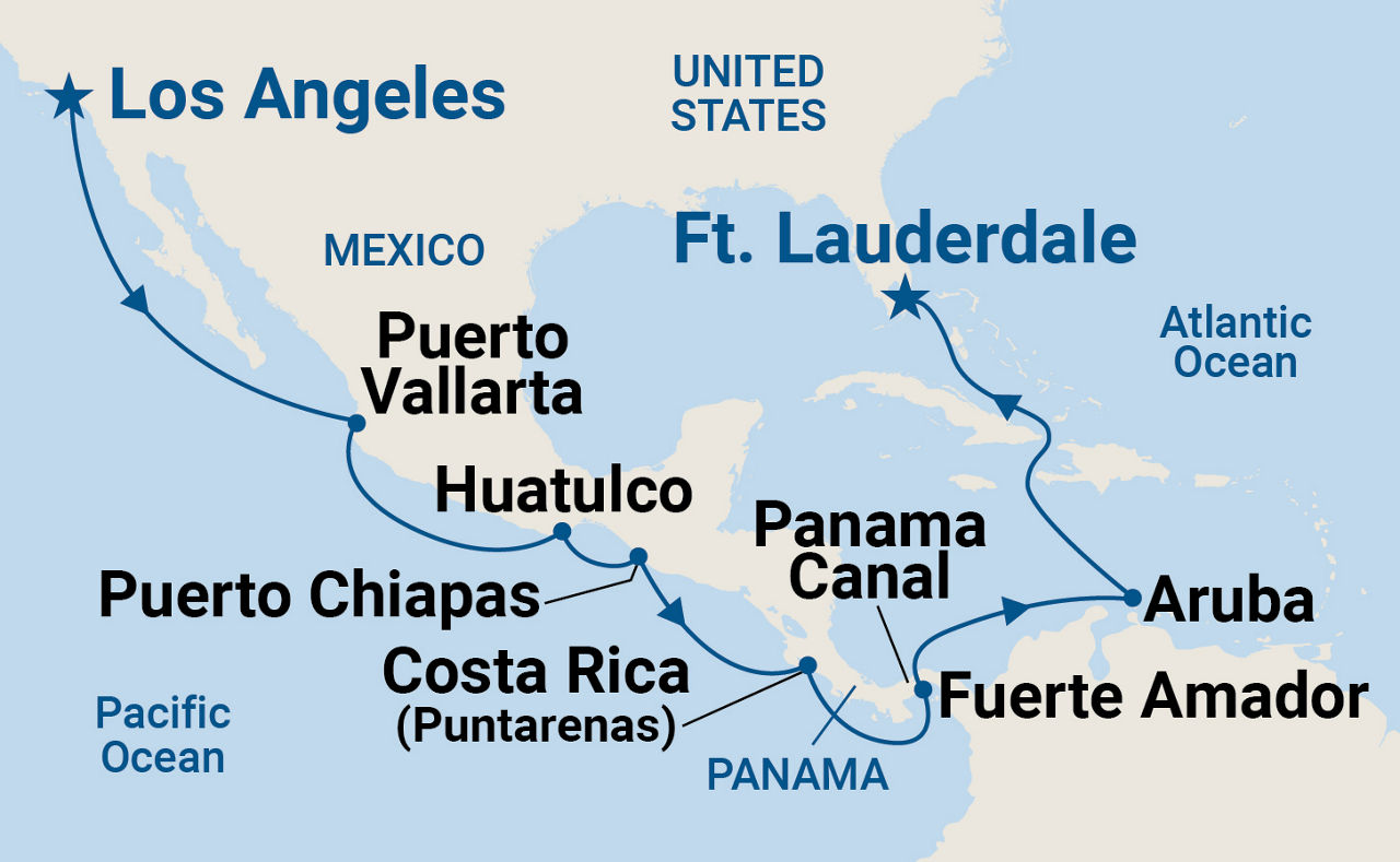 Panama Canal - Ocean to Ocean Holiday — Itinerary Map
