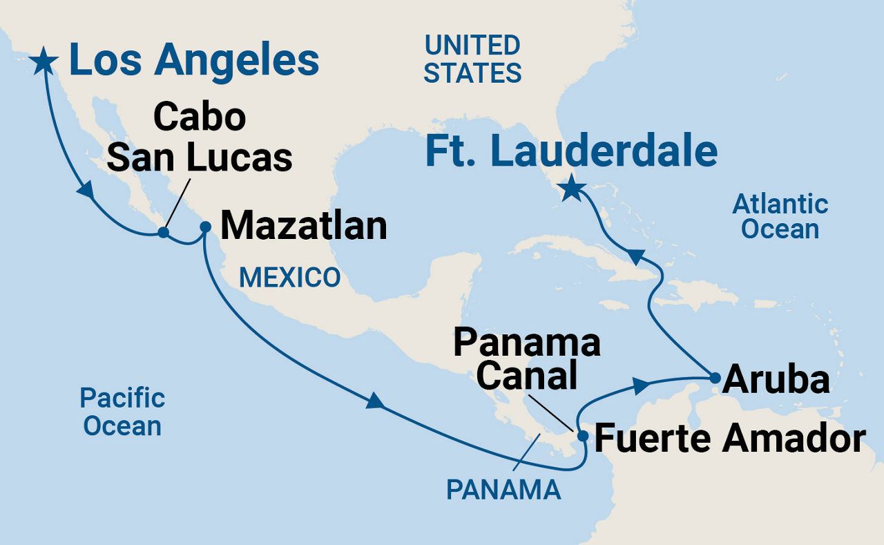 Panama Canal - Ocean to Ocean — Itinerary Map